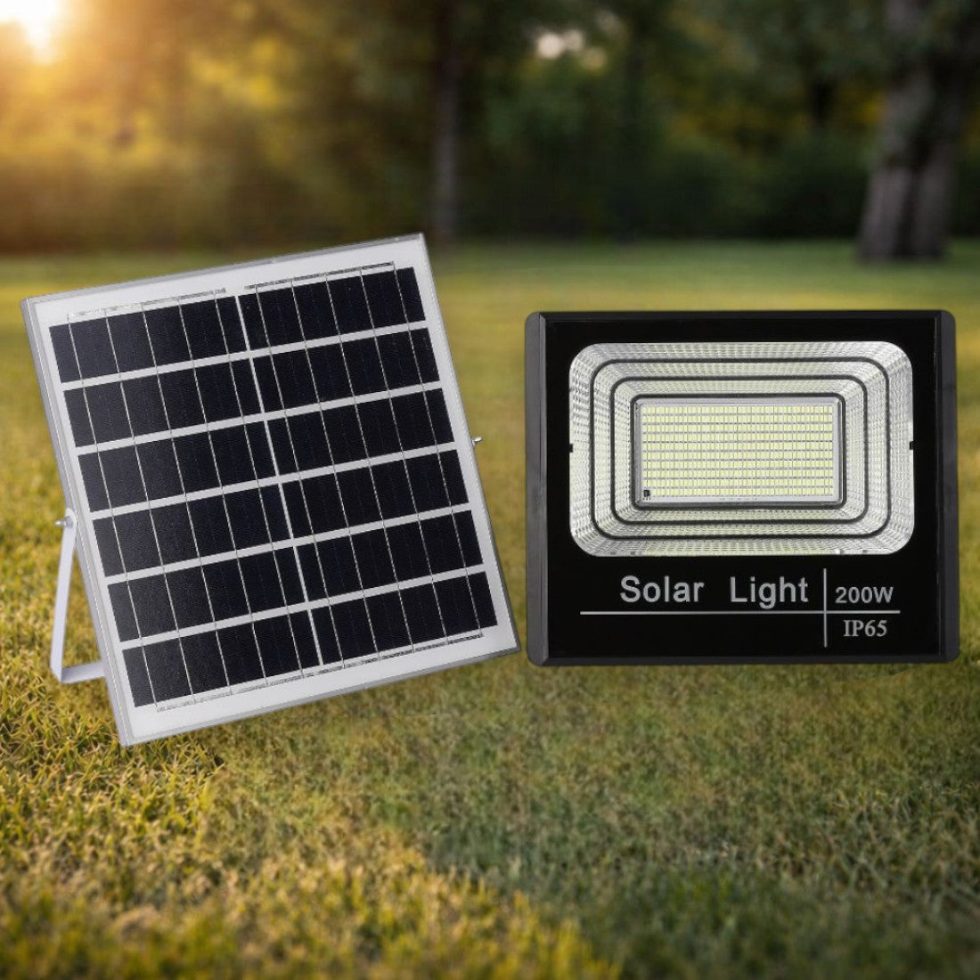 Proiector cu Panou Solar Monocristalin si telecomanda - 200W/6500k
