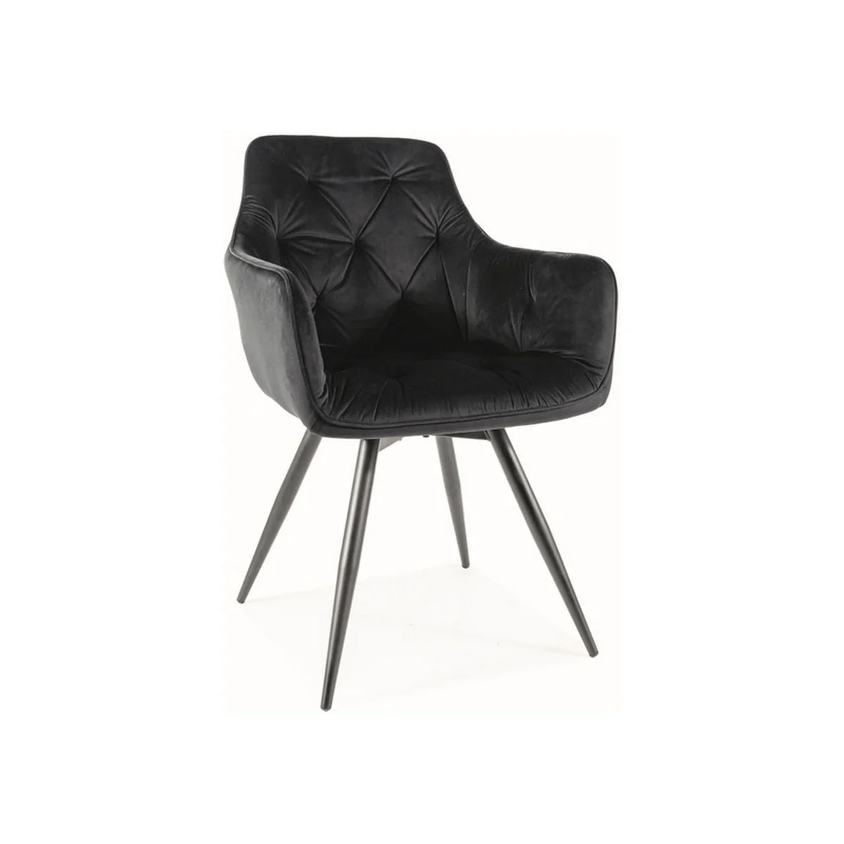 Scaun MANGO, negru, stofa catifelata, 57x45x83 cm