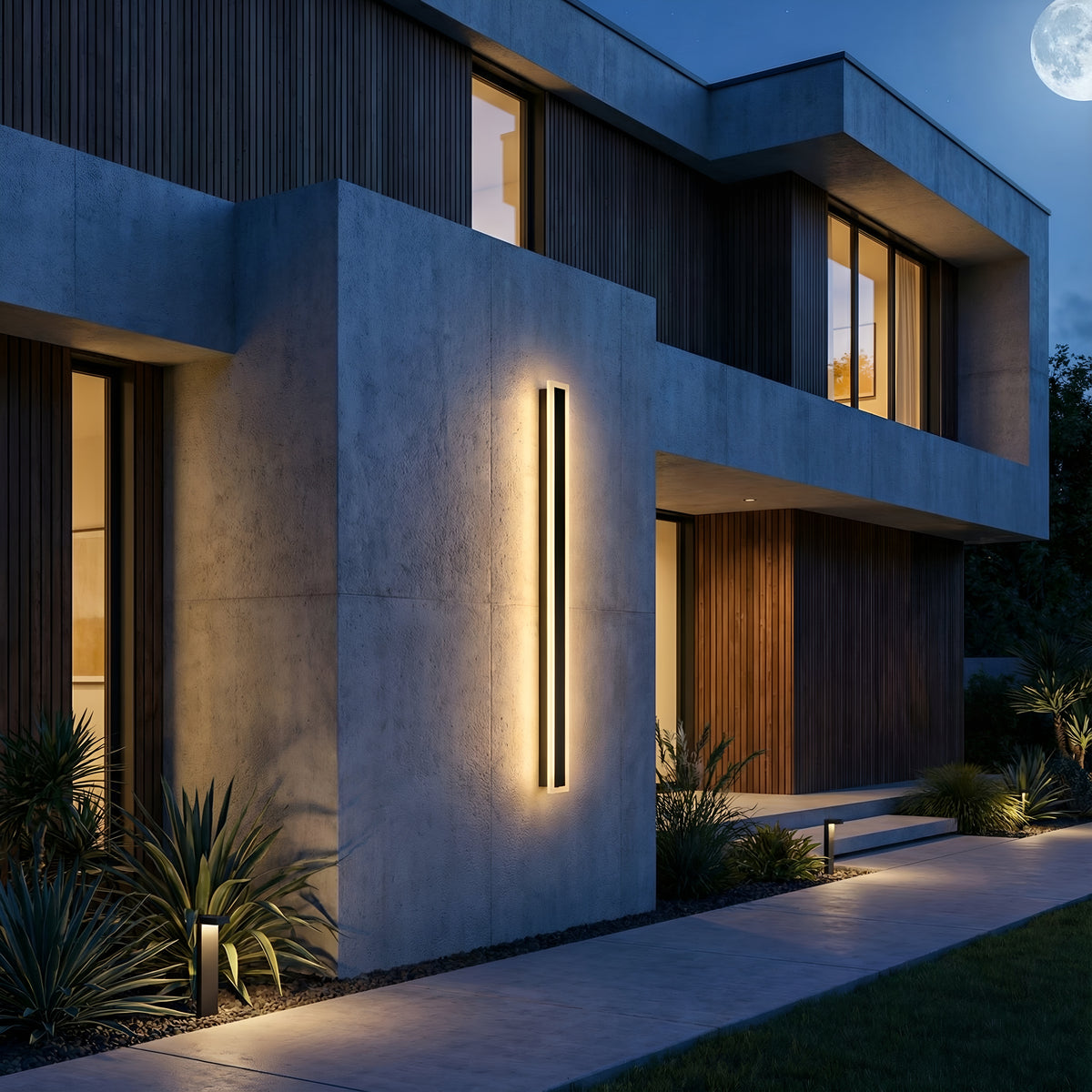 Aplica led liniara de perete neagra 35W/1700LM/3000K - 1200mm