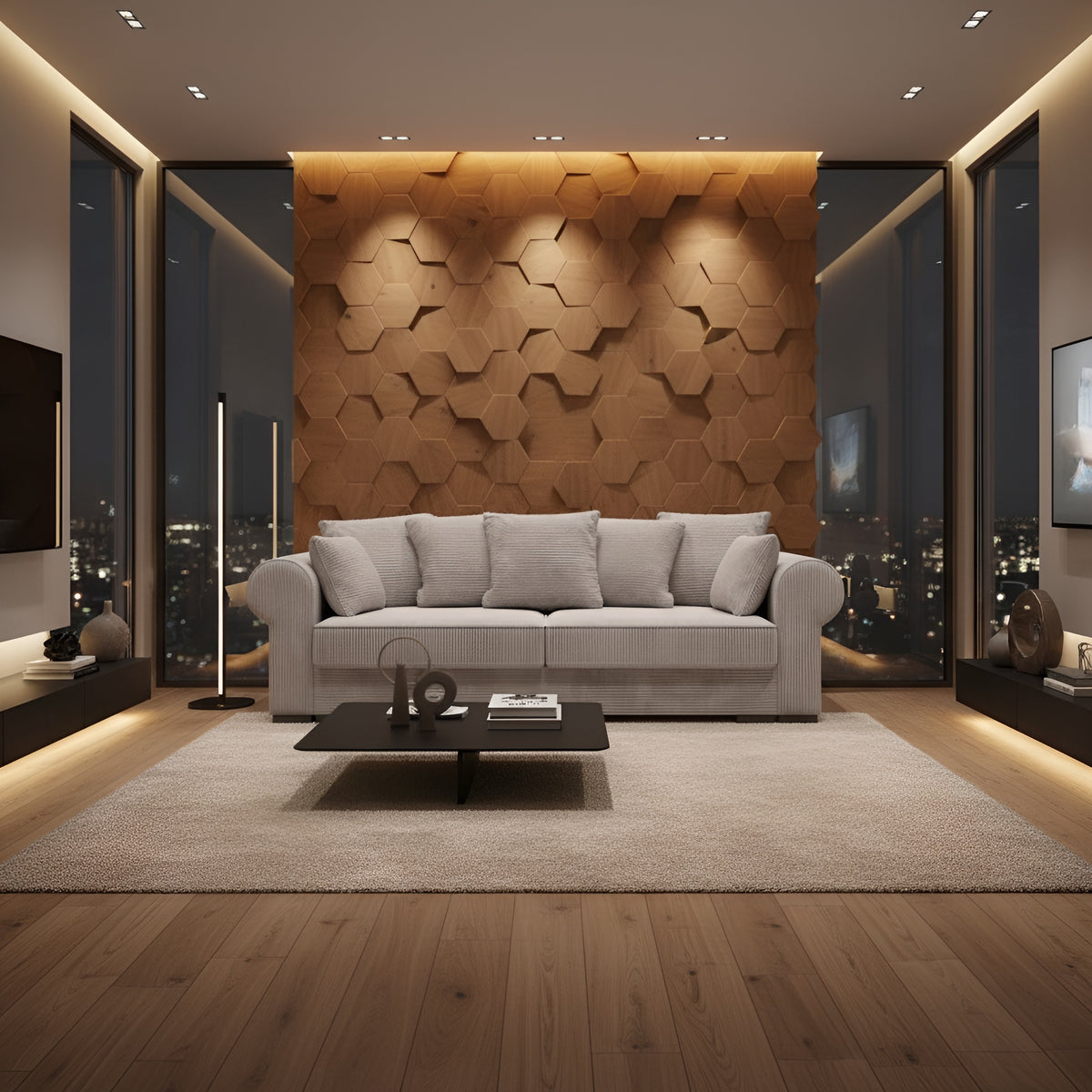Canapea extensibila DELUXE, stofa catifelata gri - Palladium 16, cu spatiu depozitare, 256x106/155x90 cm