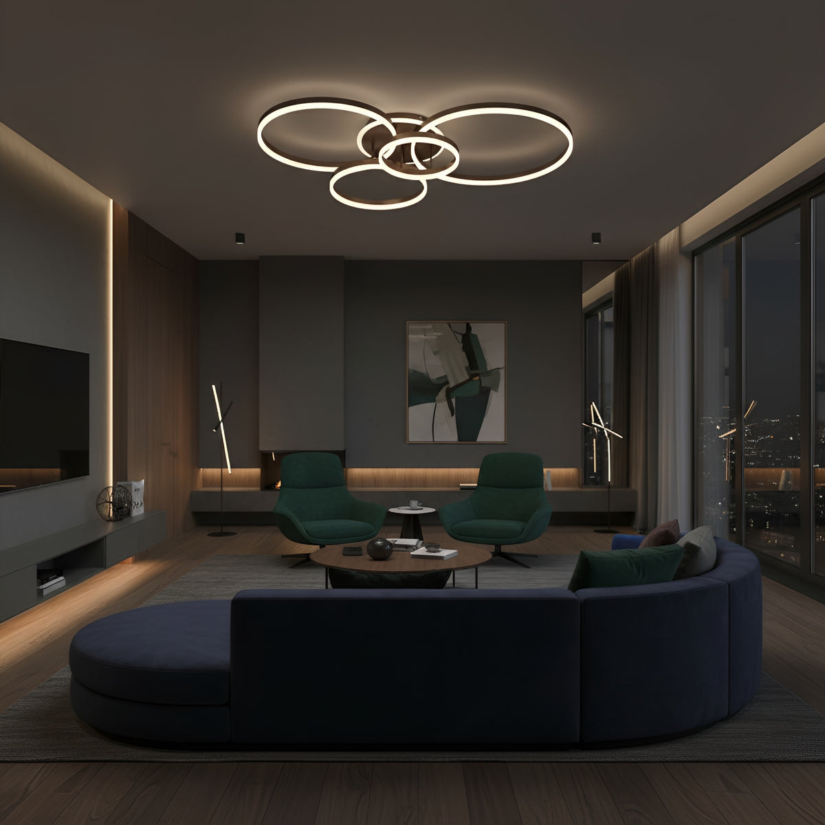 Lustra Led Dione 176w / cu Telecomanda 300+400+500+600mm