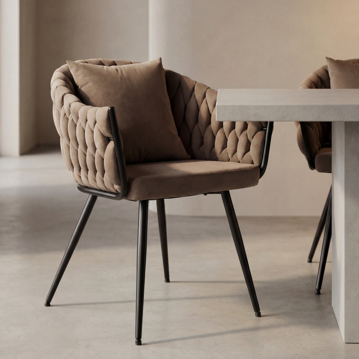 Scaun NUVO, bej inchis - Bluvel 40, stofa catifelata/metal, 62x47x86 cm