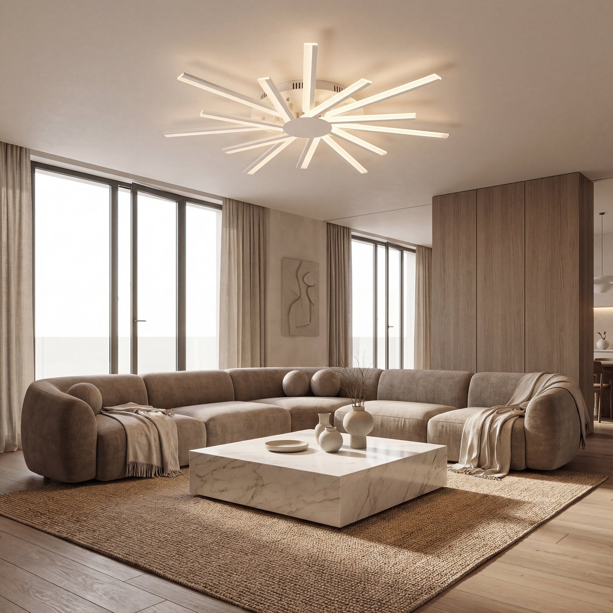 LUSTRA LED SUN 86W 3000K/4000K/6500K 7100 LM 500X500X80MM
