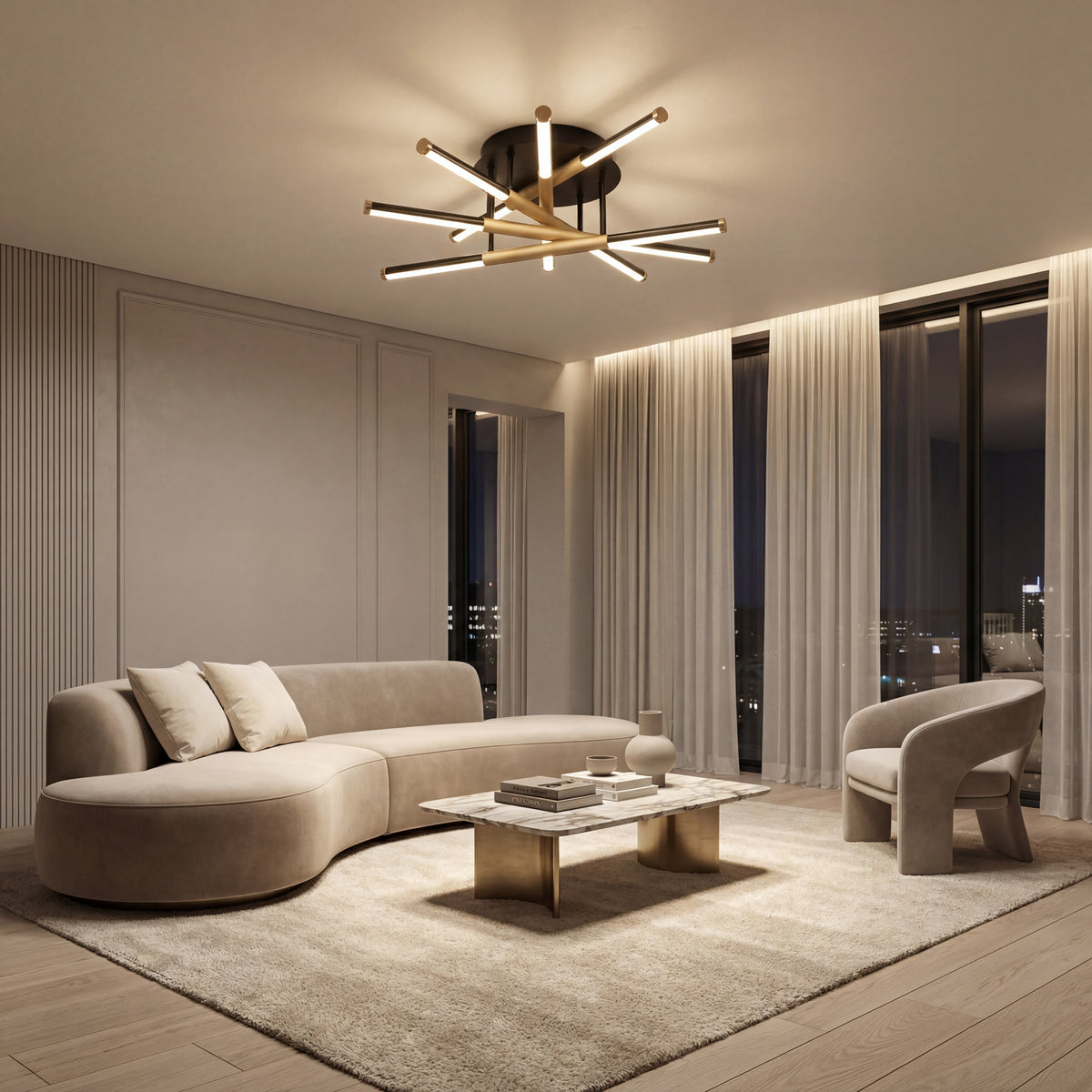 LUSTRA LED MANTA 84W / IP20 600MM + IR