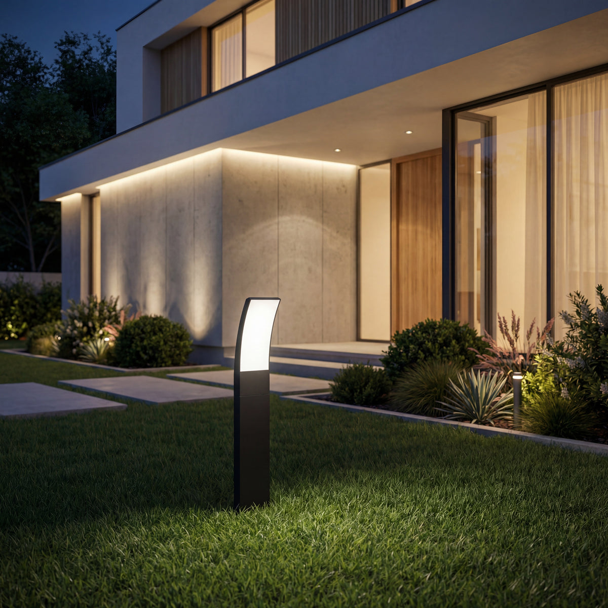 STALP LED EXTERIOR NEGRU 12W/700LM/3000K IP65 230V 600x110x80MM