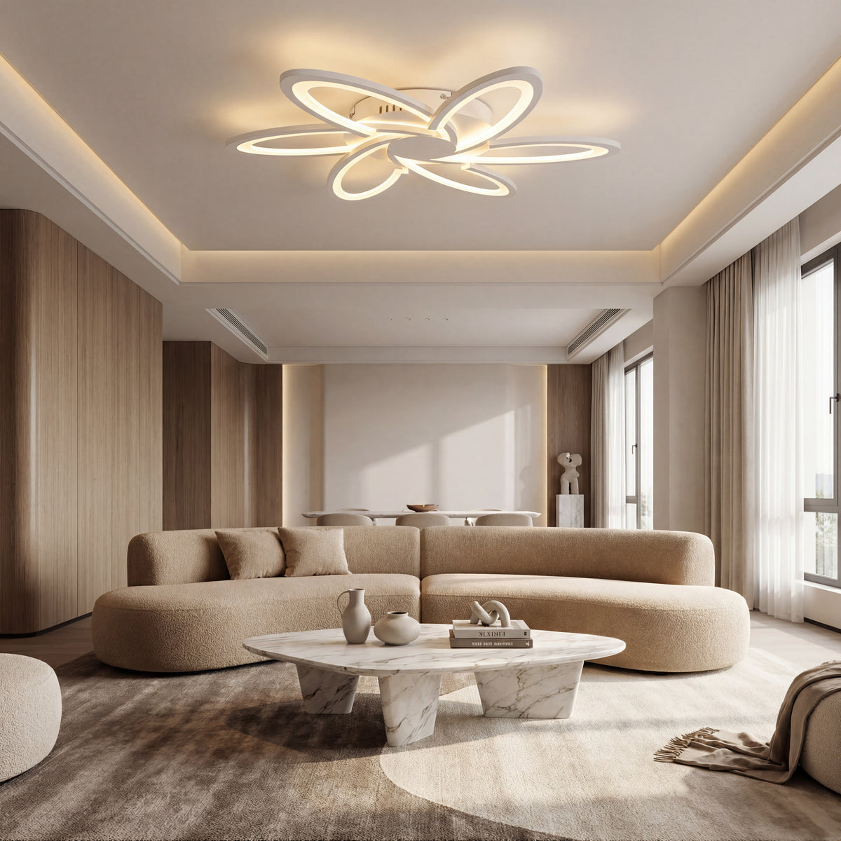 LUSTRA LED 108W CU 6 BRATE 3 CULORI 3000K/4000K/6500K + IR 700X700X100MM