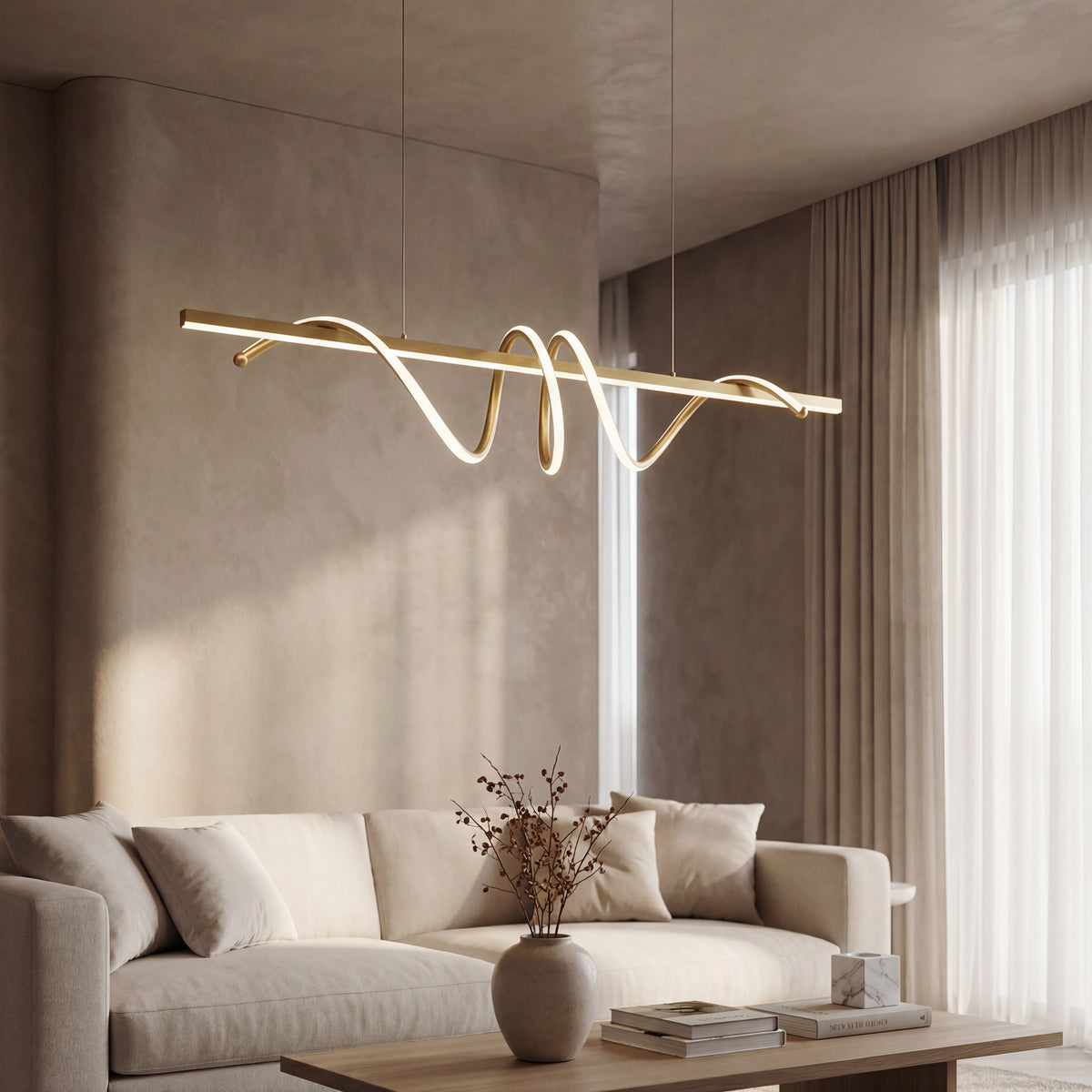 Lustra led aurie LEONIS 75W/3800LM 2700K-6500K