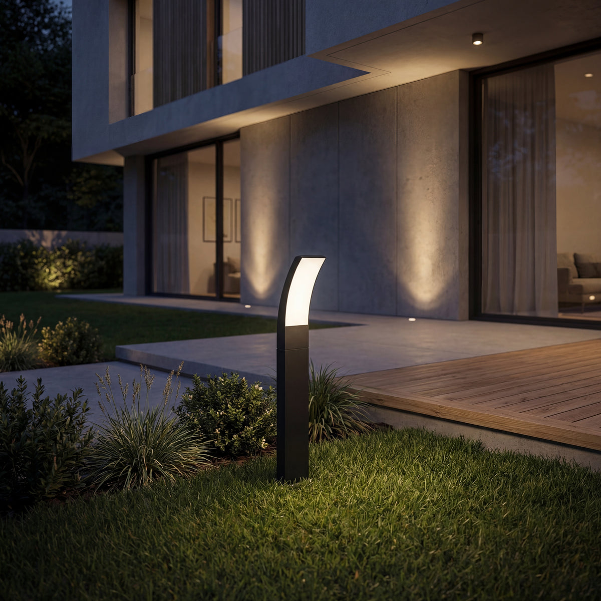 STALP LED EXTERIOR NEGRU 12W/700LM/3000K IP65 230V 600x110x80MM