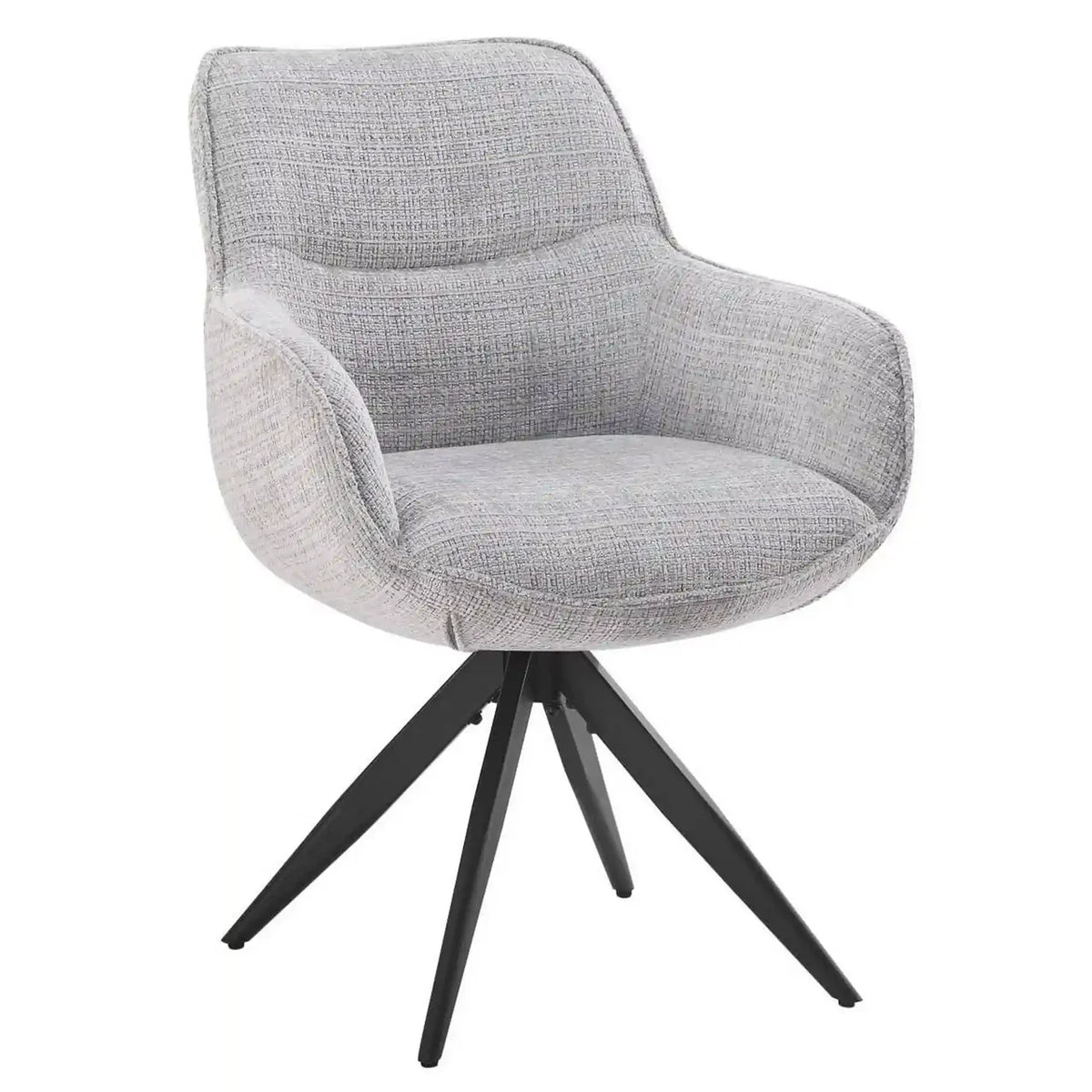 Scaun rotativ TURIN, gri deschis/negru, stofa clasica/metal, 65x62x86 cm