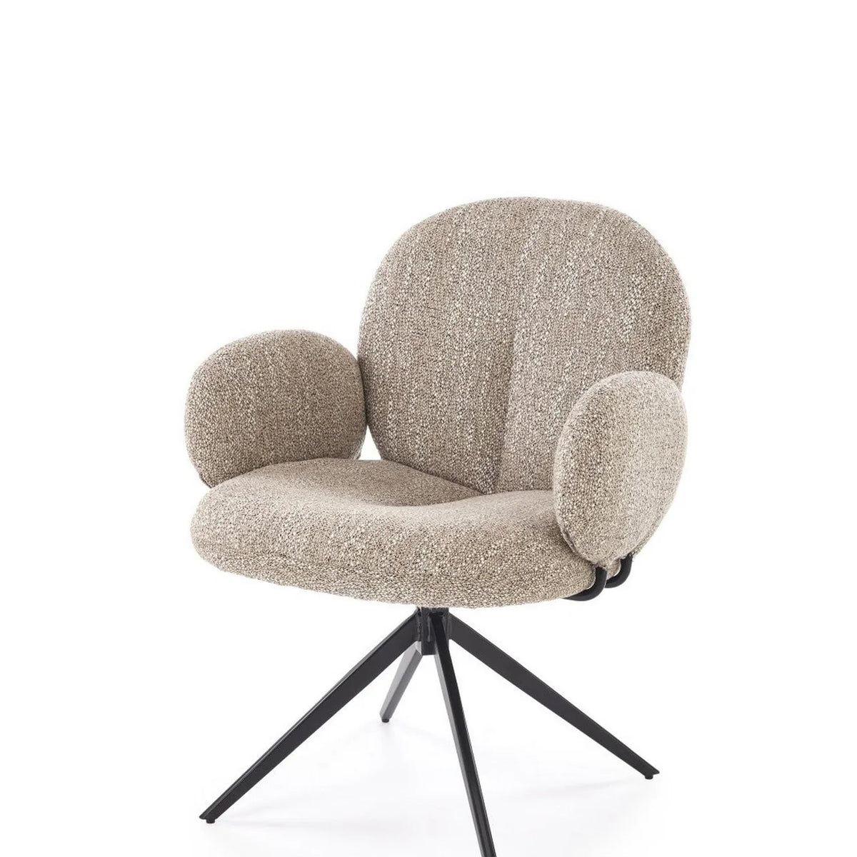 Scaun K568, bej inchis/negru, stofa clasica/otel, 65x64x82 cm