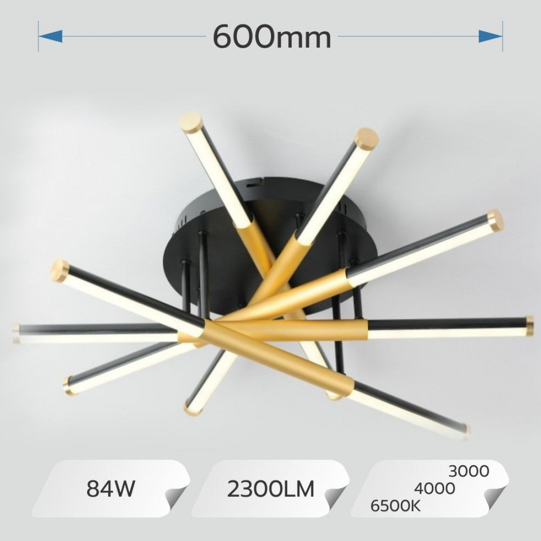 LUSTRA LED MANTA 84W / IP20 600MM + IR