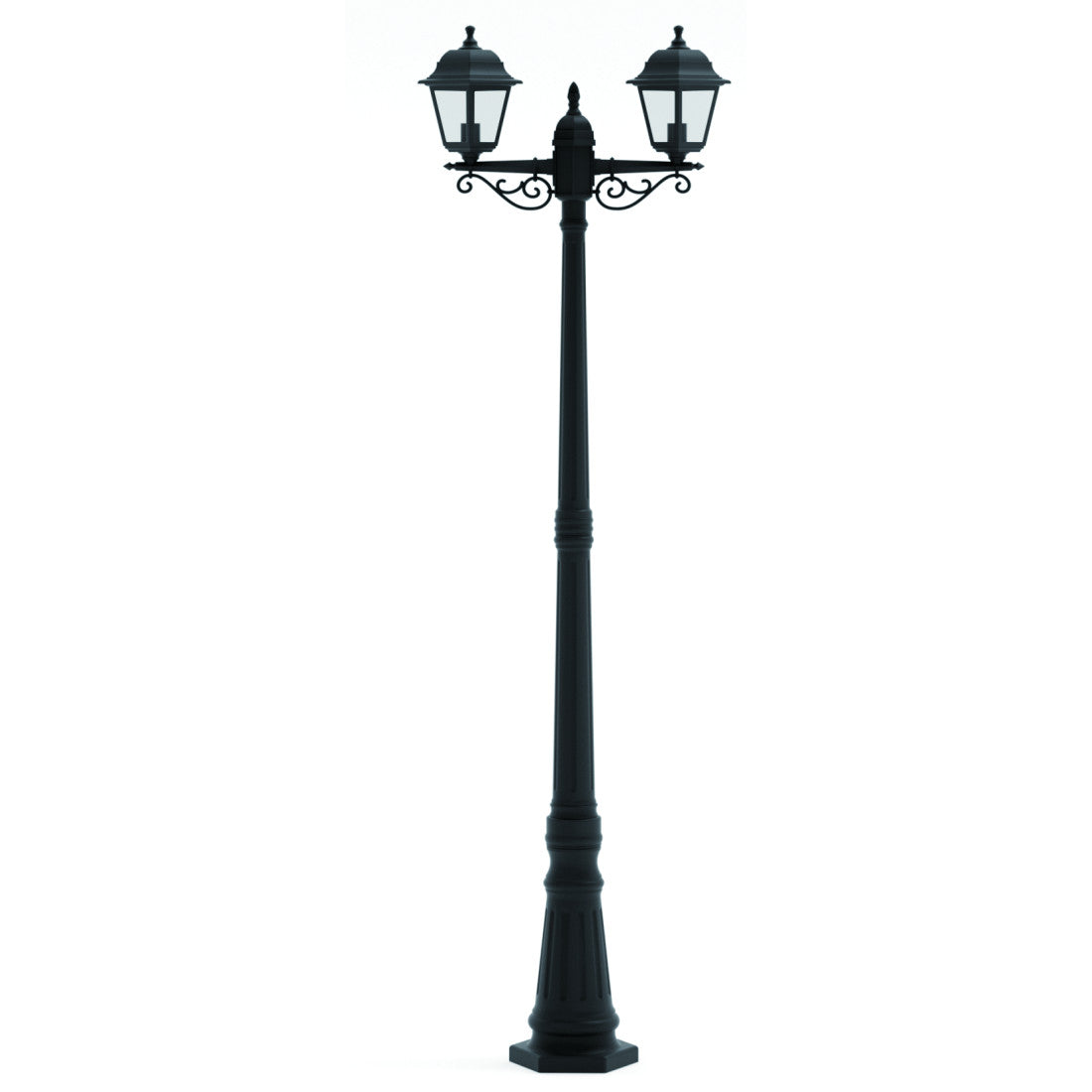 STALP ILUMINAT EXTERIOR CU 2 BRATE NEGRU 230V/40W/2*E27/IP44
