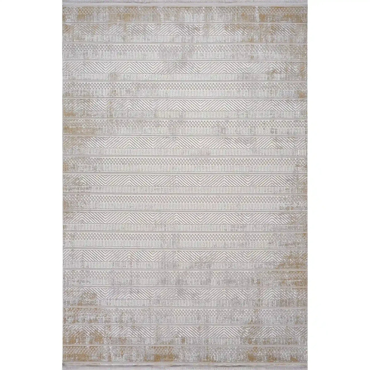Covor KARIZMA 02811G, 160x230 cm, forma dreptunghiulara, fibre sintetice, gri/auriu