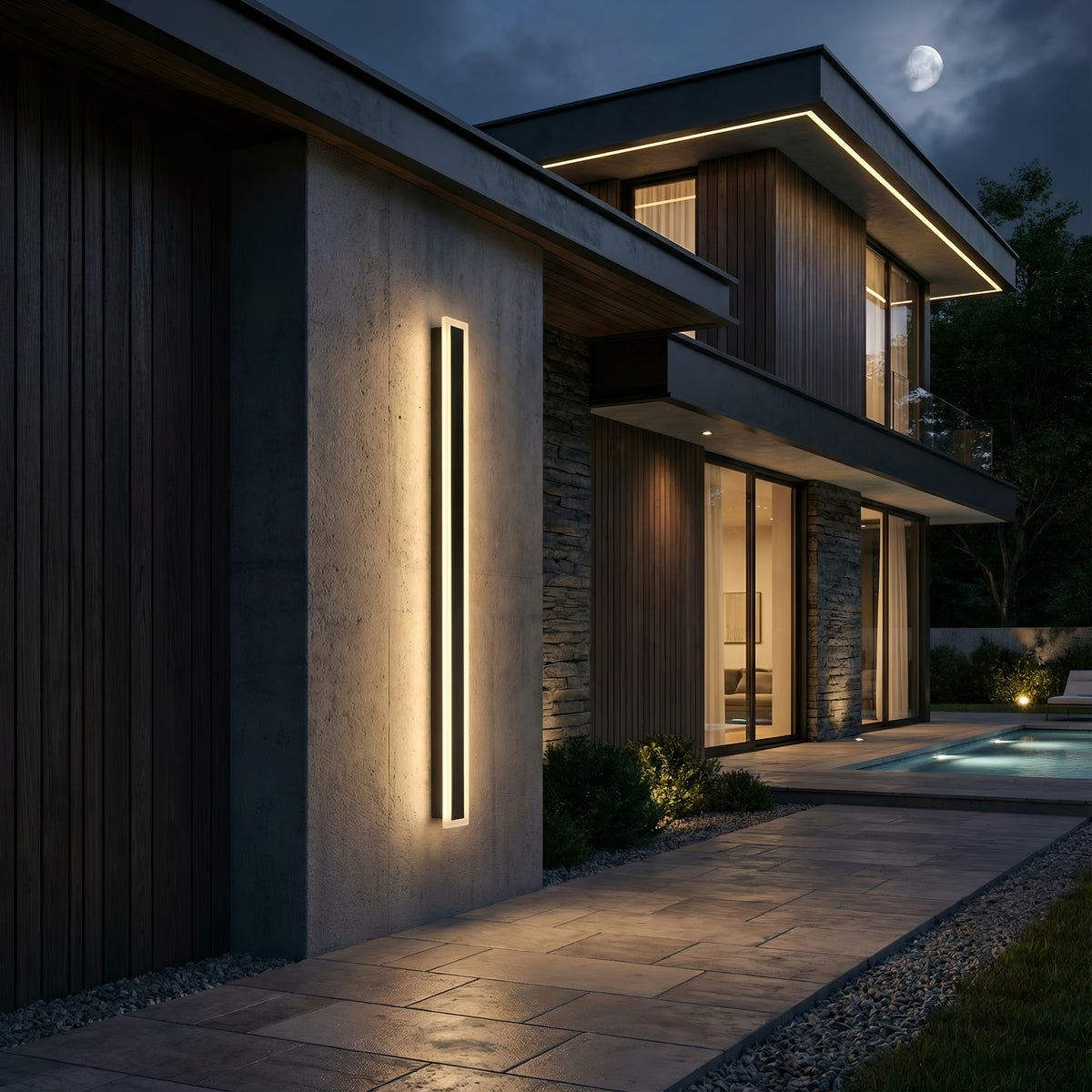 Aplica led liniara de perete neagra 45W/2200LM/3000K - 1500mm