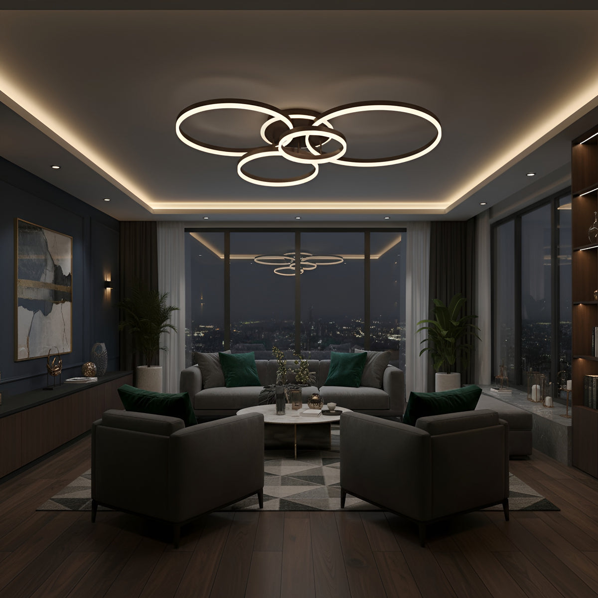 Lustra Led Dione 176w / cu Telecomanda 300+400+500+600mm