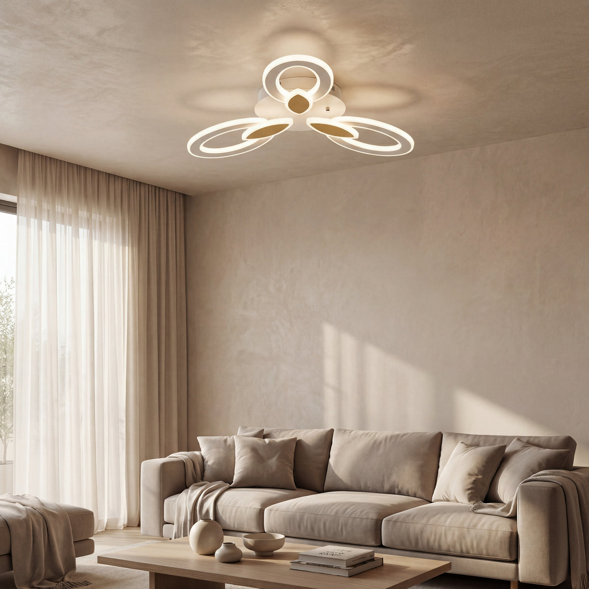 LUSTRA LED LIVING 100W CU 3 BRATE 3 CULORI+IR 550mm x 90mm