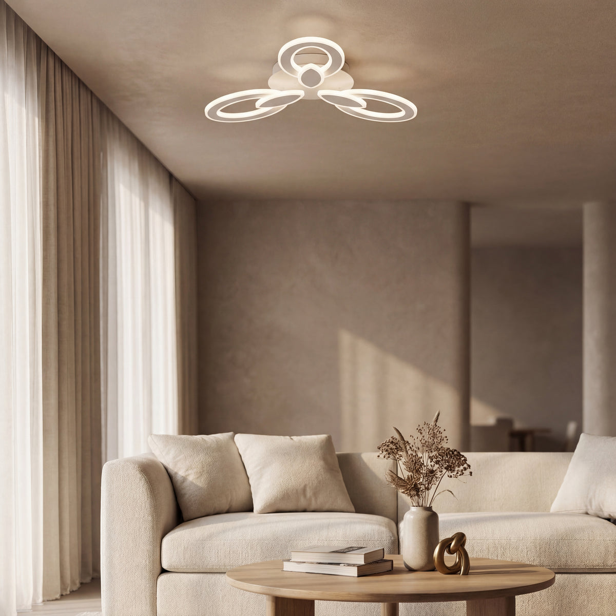 LUSTRA LED LIVING 100W CU 3 BRATE 3 CULORI+IR 550mm x 90mm