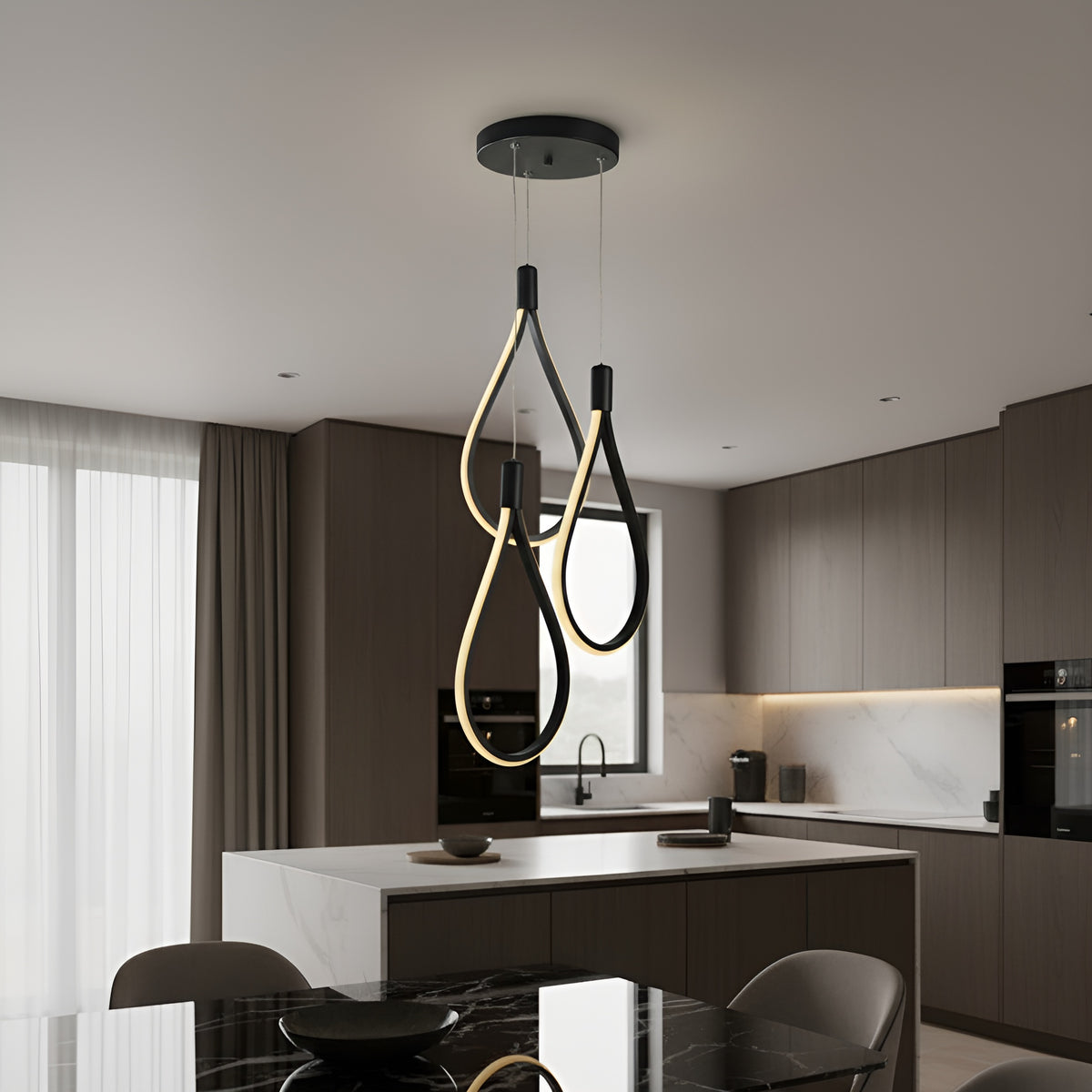 CANDELABRU LED TREND NEGRU 72W/5760lm 3000K-6500K