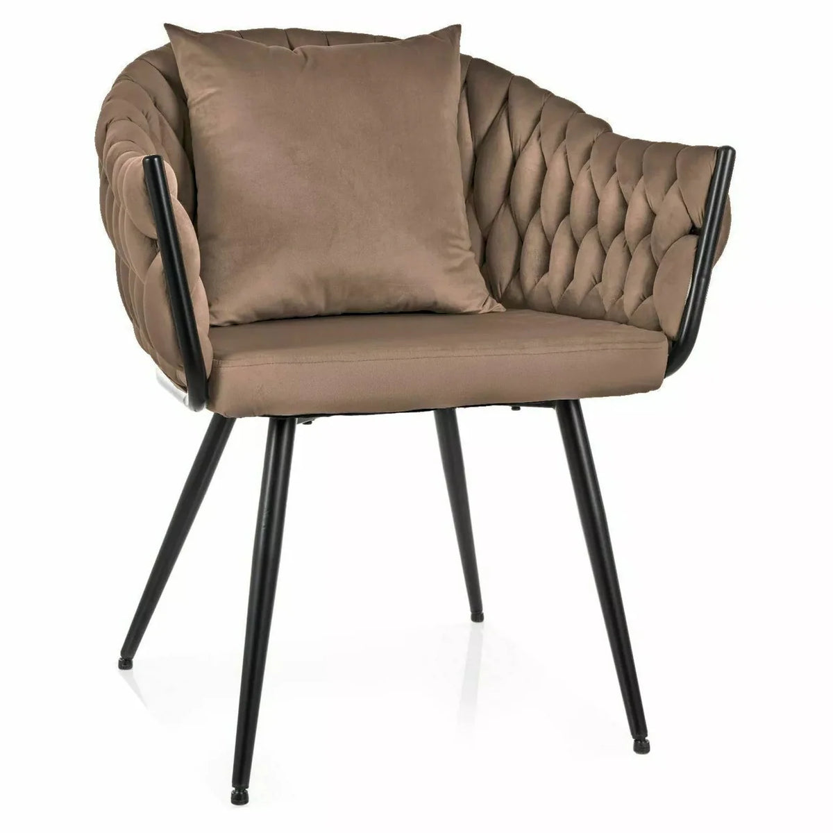 Scaun NUVO, bej inchis - Bluvel 40, stofa catifelata/metal, 62x47x86 cm